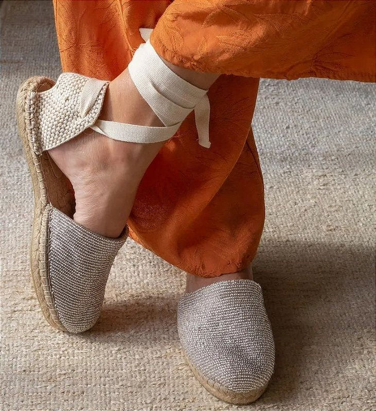 Espadrille Mule - Silver Bossa