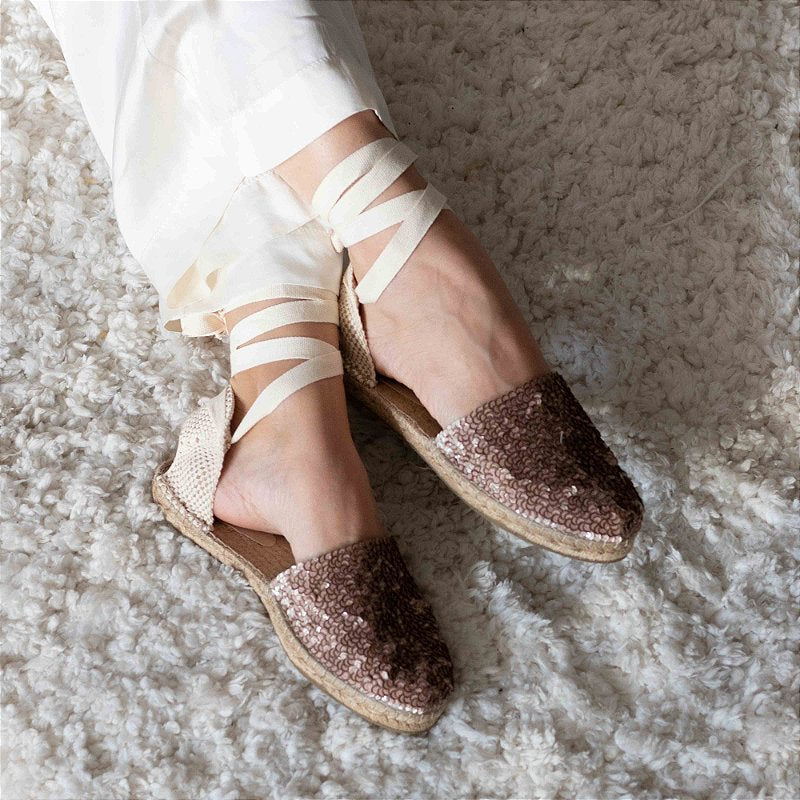 Espadrille Mule - Bronze and Rose Bossa