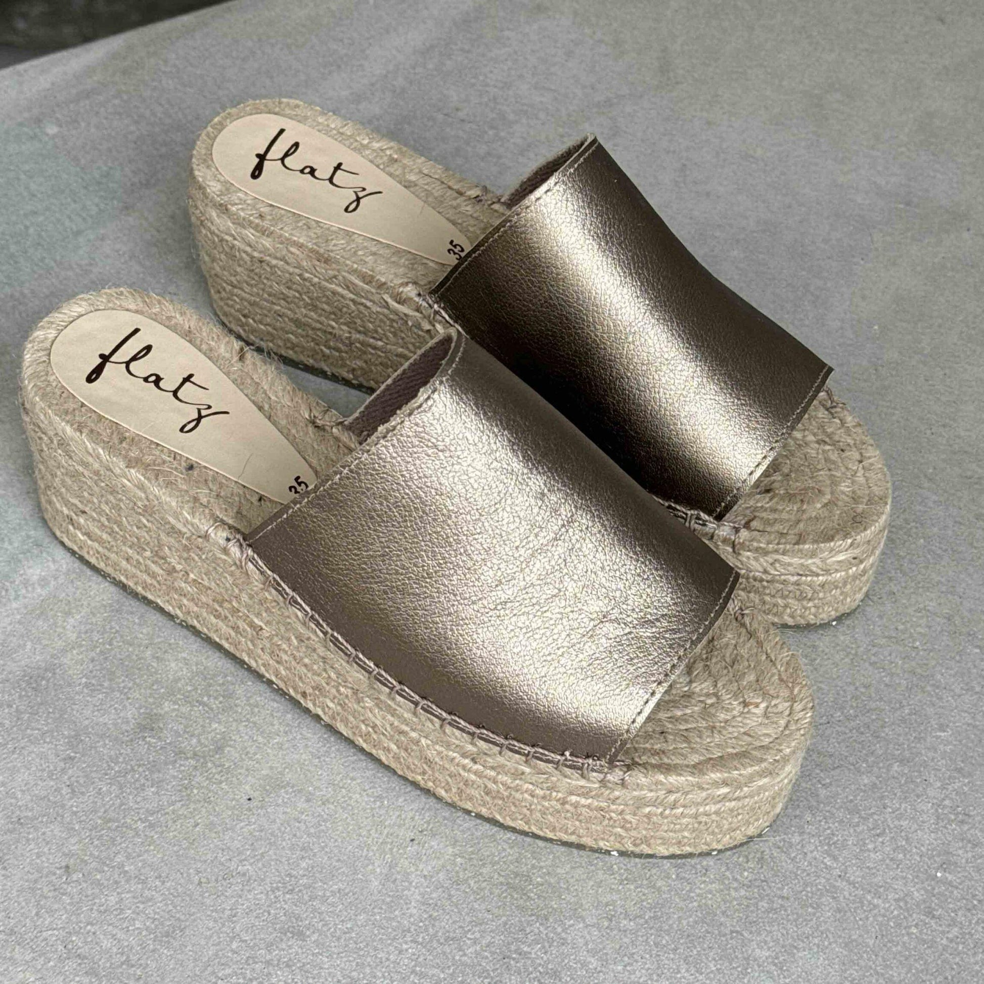 Espadrille Flatform Slide - Metallic