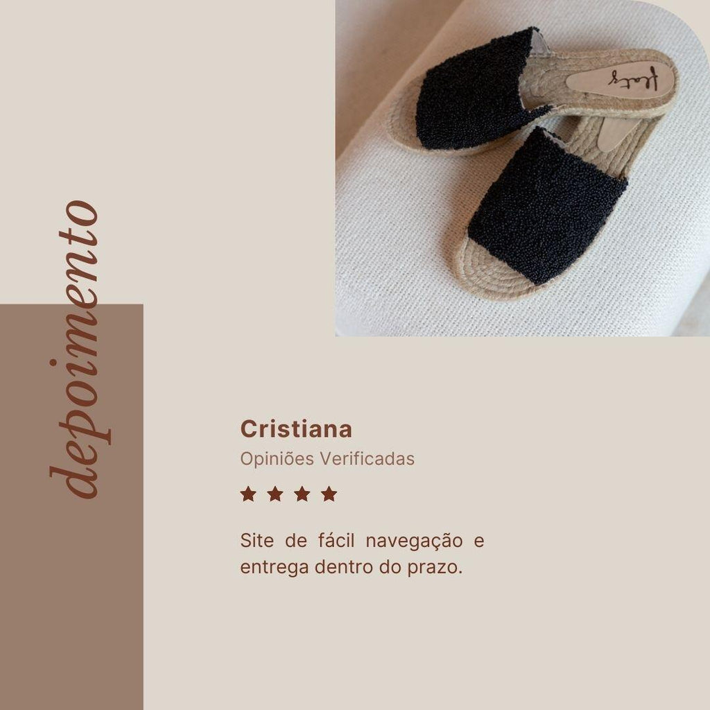 Embroidered Espadrille Slide - Black