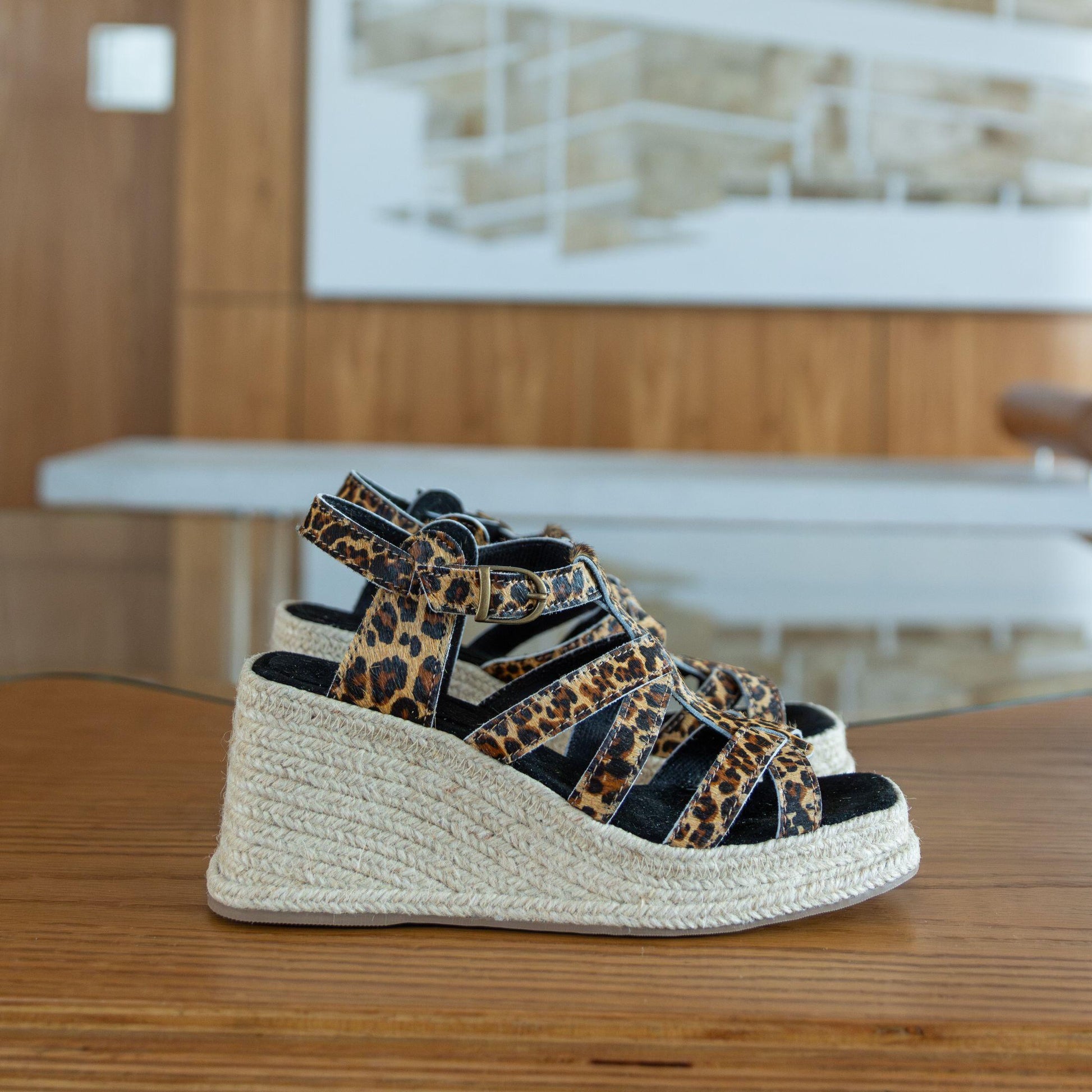 Espadrille Leather Leopard Print