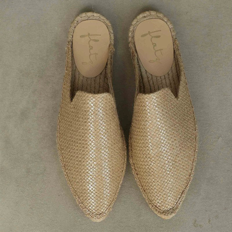Espadrille Mule Loafer - Gold Foil