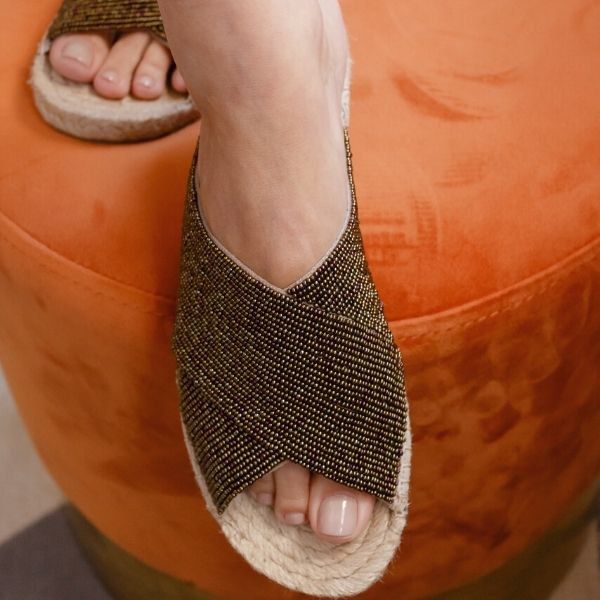 Espadrille Embroidered Slide X - Brown Furtacor