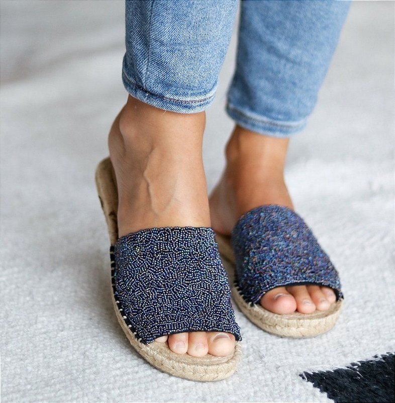 Espadrille Slide - Blue