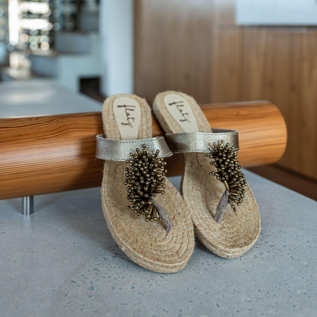 pre-sale embroidered metallic flats