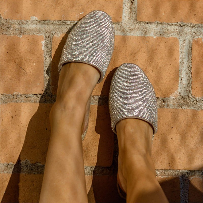 Embroidered Espadrille Mule - Transparent