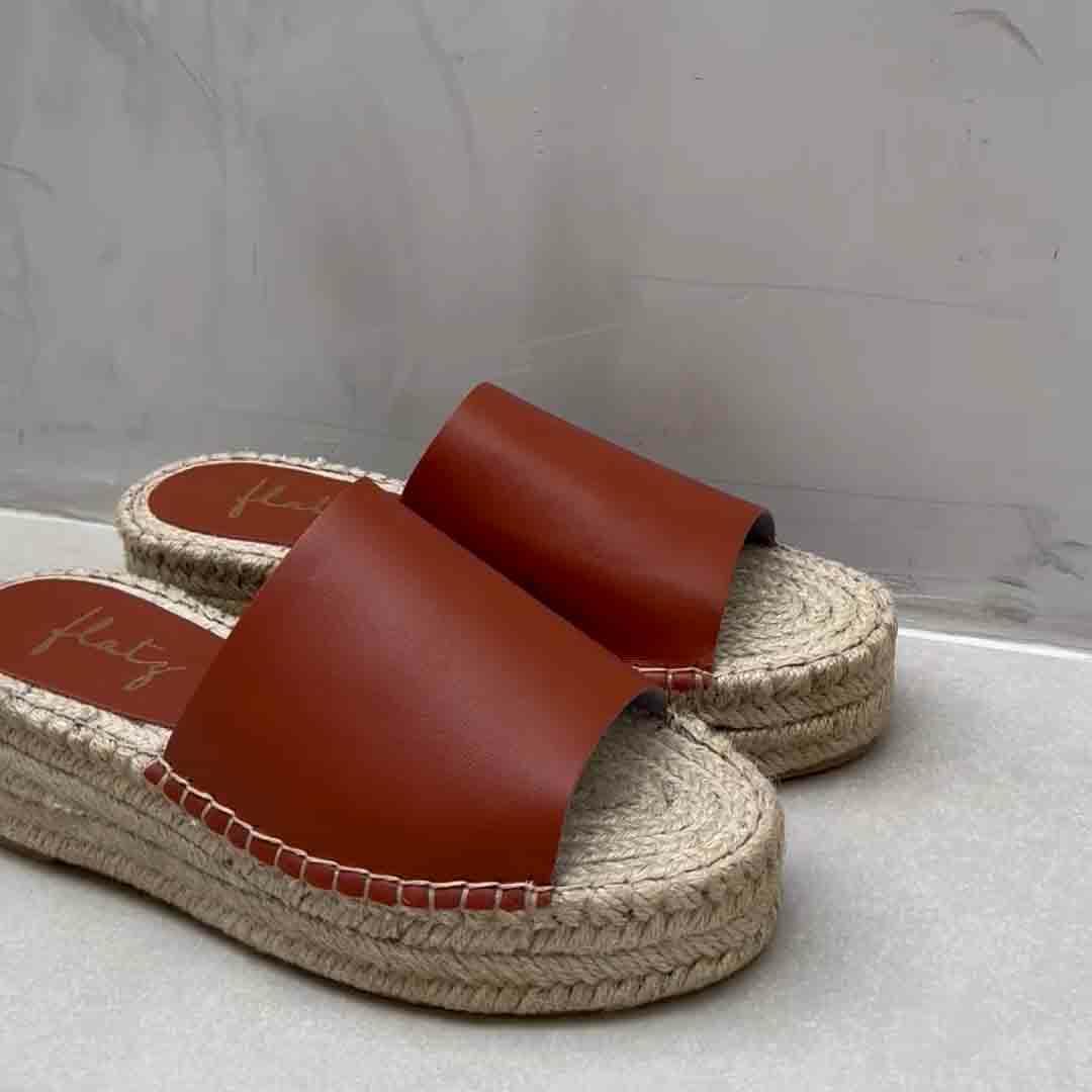 Espadrille Flatform Slide - Terracotta