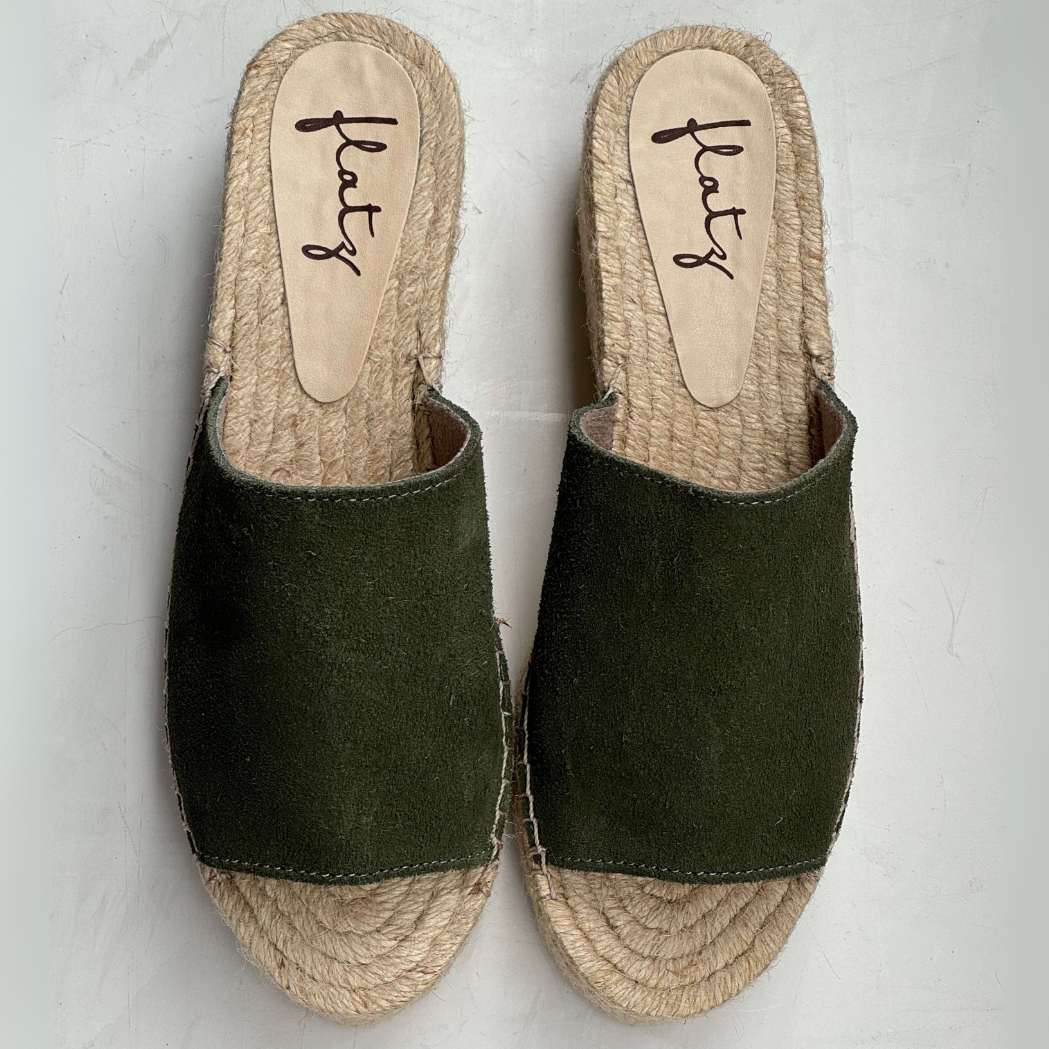 Espadrille Flatform Slide - Green