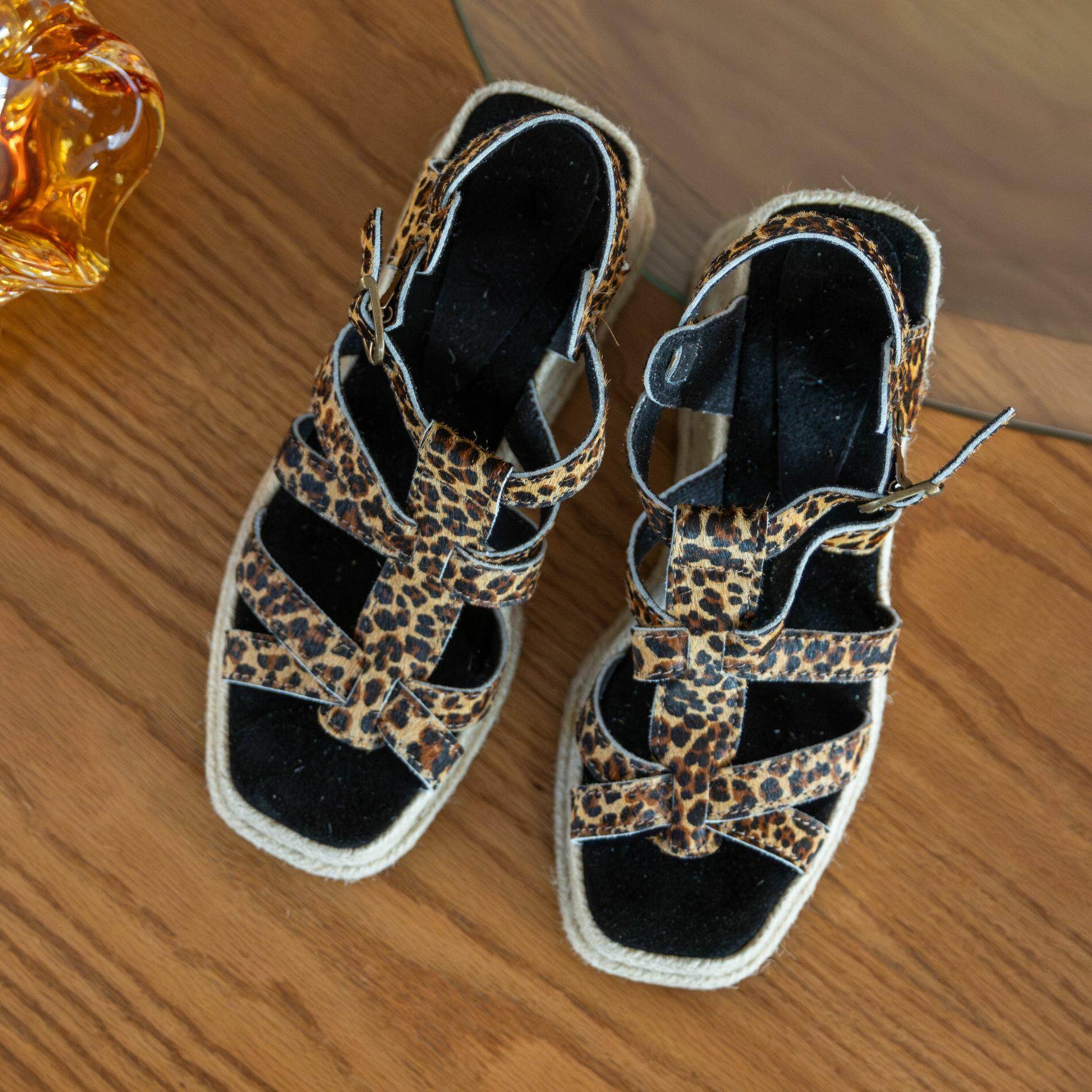 Espadrille Leather Leopard Print