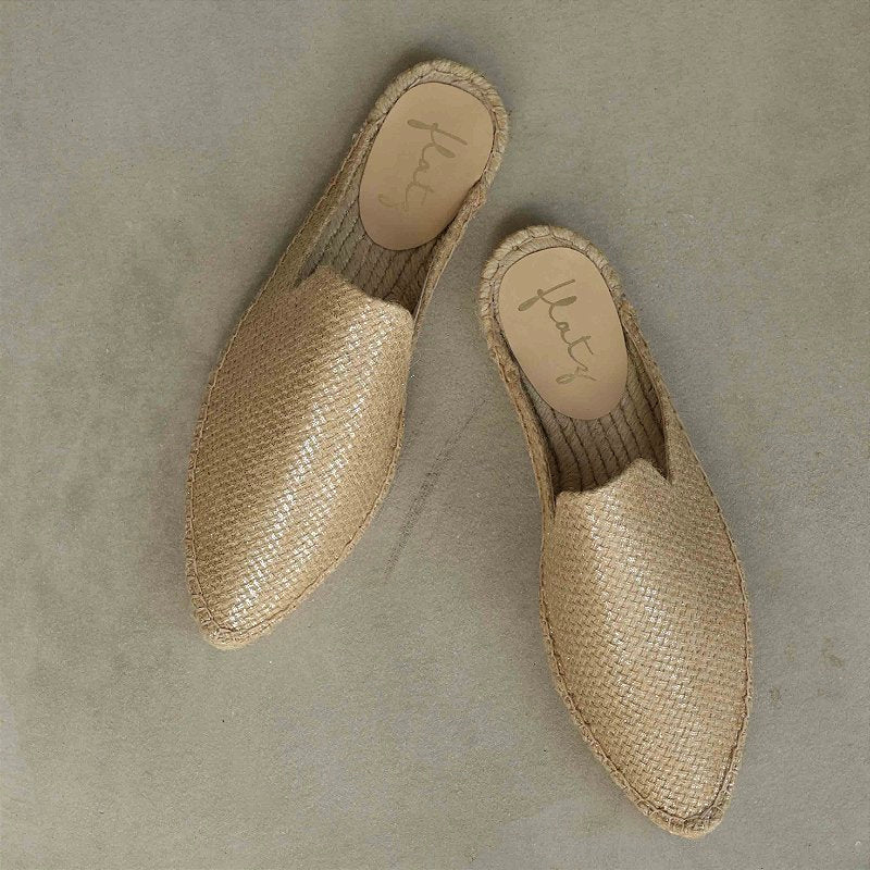Espadrille Mule Loafer - Gold Foil