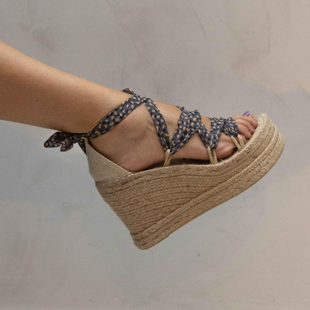 Espadrille Platform 10cm with Straps - Suede