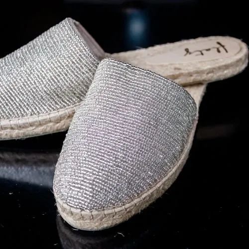 Embroidered Espadrille Mule - Transparent