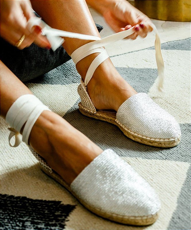 Espadrille Mule - Silver Bossa