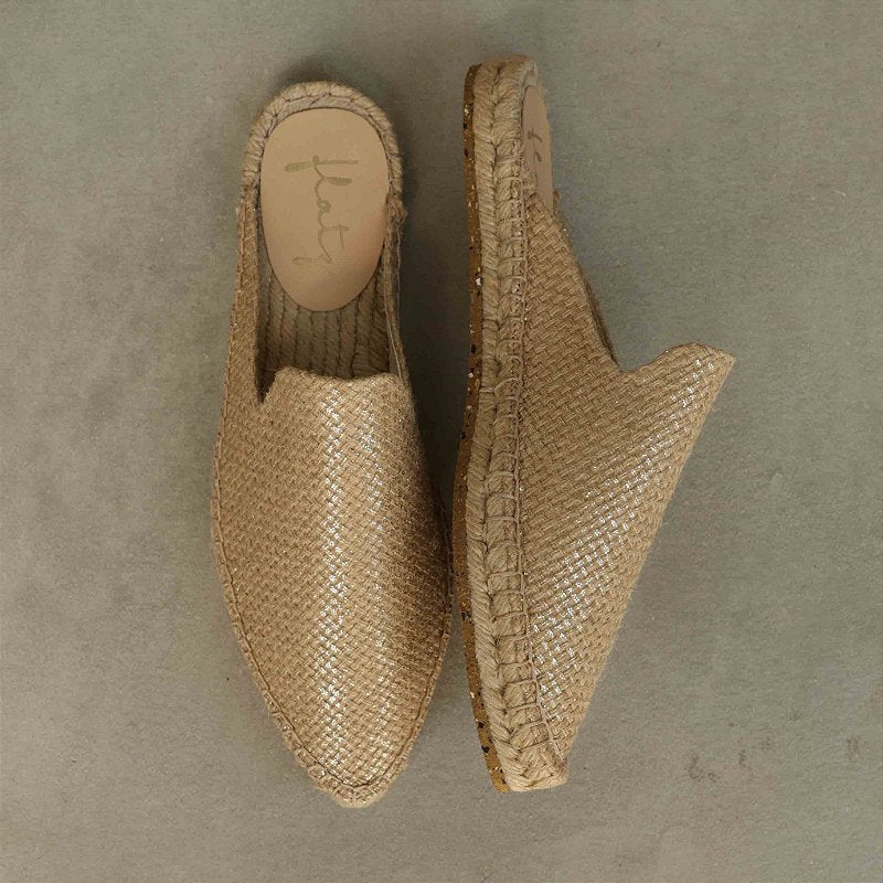 Espadrille Mule Loafer - Gold Foil
