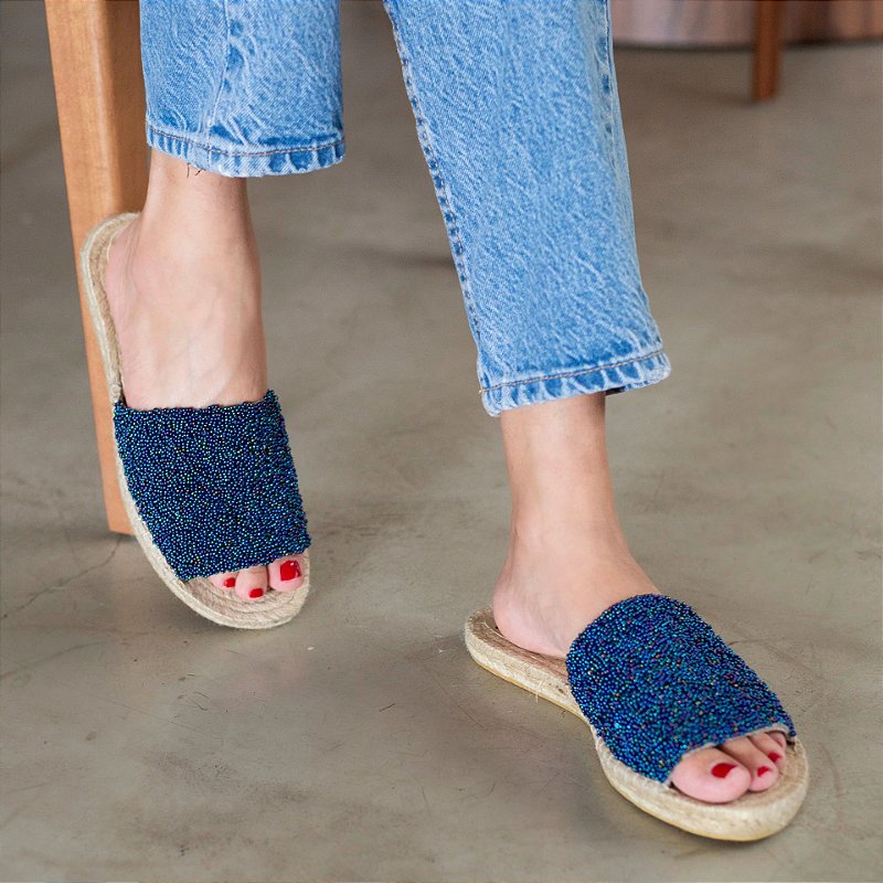 Espadrille Slide - Blue